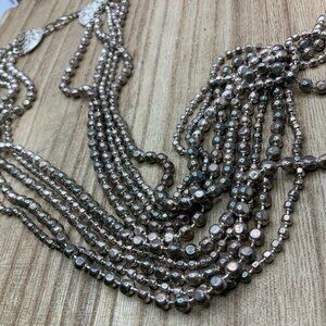 Premier Designs Multi Strands Mixed Metals Beaded Necklace
